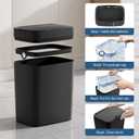 Vanpopubs 2 Pack 2.7 Gal Bathroom Trash Can with Lid, Automatic Trash Can Small Smart Garbage Can Touchless, Slim Motion Sensor Waterproof Plastic Trash Bins for Bedroom Office Kitchen Toilet Black