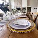 13-Inch Acrylic Clear Charger Plates,Gold Charger Plate Set of 10pcs - Elegant Decorative Dinner Plates Chargers for Wedding Reception, Holiday Party, Family Gathering & Table Setting