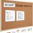 24” x 36” Cork Boards for Walls with Wooden Frame 1pack, Double Sided Office Board for Wall Organizer, Bulletins Board Decorative Hanging Pin Board for School, Home & Office, Notice Board Memo Board