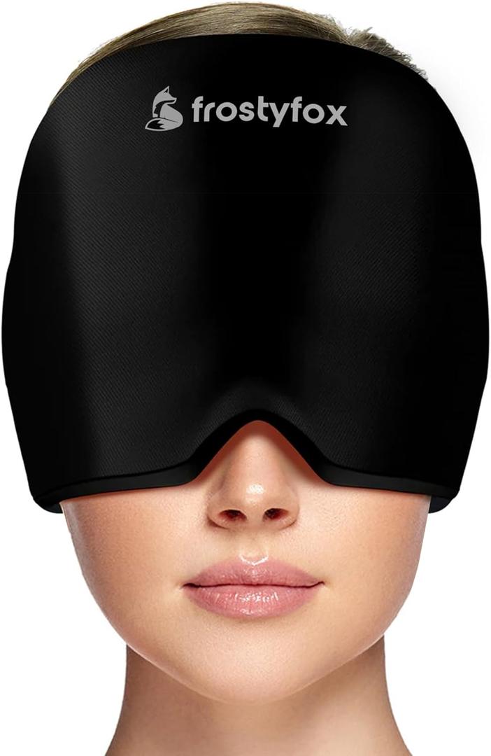 Headache Relief Cap, Effective Migraine, Headache, Hangover Relief, Migraine Cap for Self Care, Great Stress Relief Gift, Ice Cap for Headaches (Black)