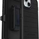 OtterBox iPhone 15, iPhone 14, & iPhone 13 (Only) - Defender Series Case - Black - Screenless - Rugged & Durable - with Port Protection - Holster Clip Includes - Microbial Defense Protection