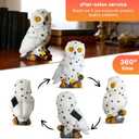 Solar Garden Statue - Outdoor Decor, Yard Decorations for Balcony, Backyard, Lawn Ornament - Unique Birthday & House Warming Gift for Women, Mom, Grandma - Cloud White Owl Figurine