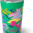 Swig Life 24oz Party Cup, Stackable Insulated Travel Coffee Tumbler with EZ Slider Lid, Cup Holder Friendly, Stainless Steel 24 oz Tumbler, Reusable Coffee Mug (Paradise)