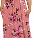 LONGYUAN Women's Plus Size Maxi Dresses for Curvy Women Summer Short Sleeve Casual 2026 Long Dress 5XL