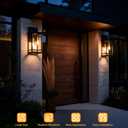Wanluce 20.8in Large 3 Light Outdoor Wall Light Fixture, IP65 Waterproof Exterior Wall Sconce, Black & Brushed Brass Wall-Mount Outside Lantern Lamp, E26 Base, for Patio, Porch, Garage, Entrance