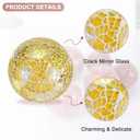 M METERXITY 2-Pack Decorative Ball for Bowls, 4 Inch Mosaic Glass Balls Decorative Glass Orbs for Home Decor/Dining Tables/Wedding Party/Coffee Table/Centerpiece Decor [Yellow]