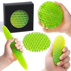 Fidget Worm Toy: Fidget Toys Adults |Fidgets for Kids, Adults | Desk Fidgets for Autism, Anxiety, Stress, ADHD | Calming Toys for Autistic Kids | Quiet Sensory Fidget Toys for Classroom(Green, Small)
