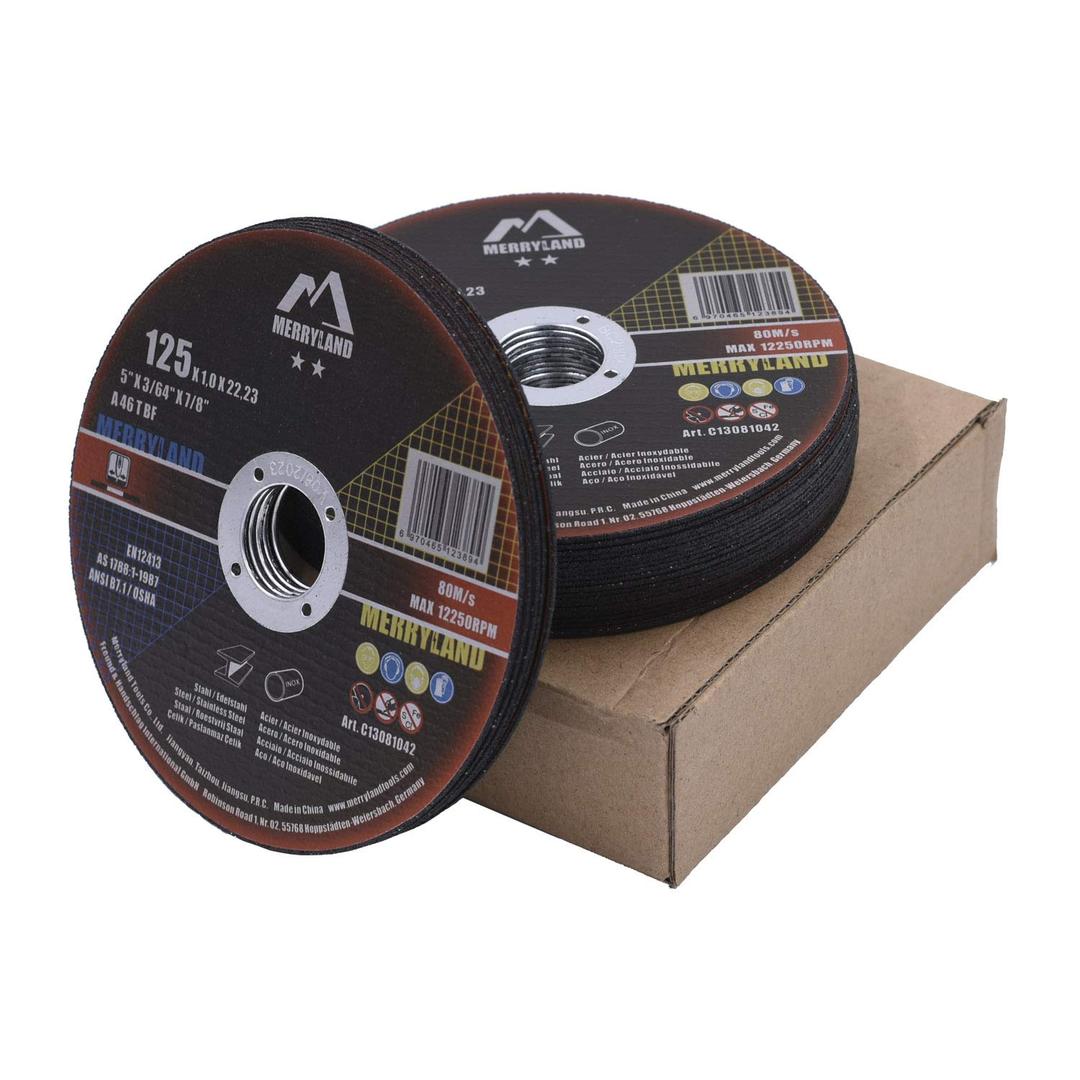 Merryland Cut Off Wheel 5 inch for Angle Grinder, Metal Cutting Wheel 5 X .045 X 7/8 Ultra Thin 25 Pack, Iron Stainless Steel Cutting Disc, Craft-Line C13081042