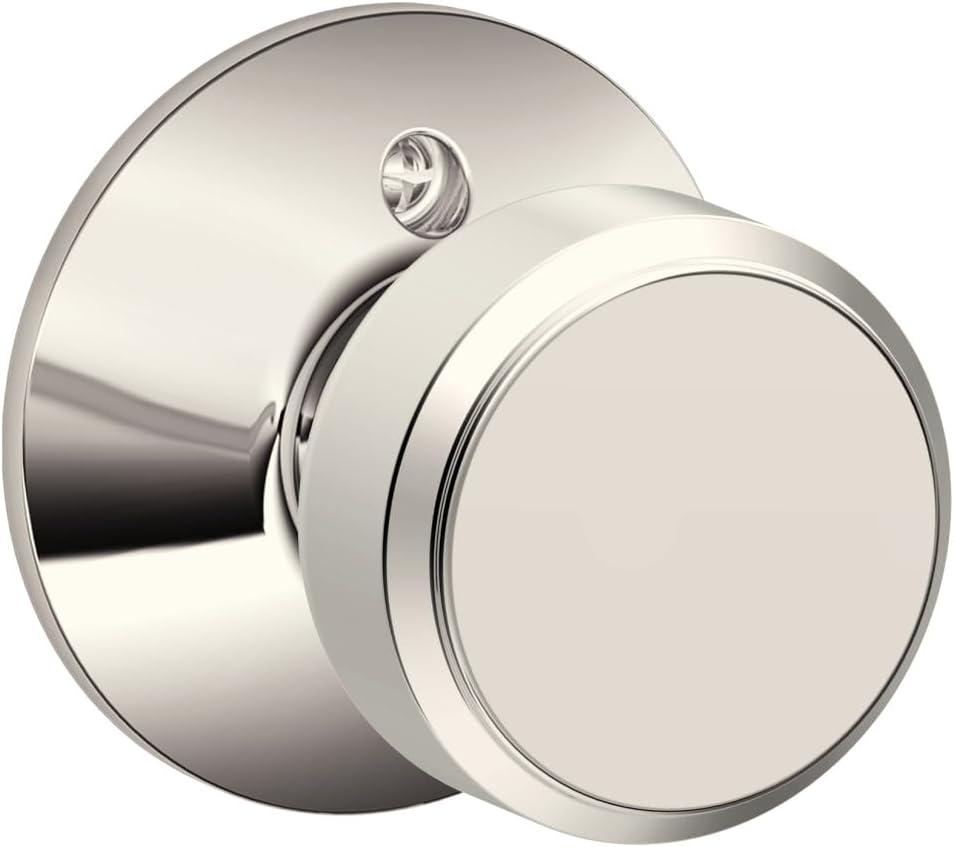 SCHLAGE Bowery Knob Non-Turning Lock, Polished Nickel (F170 BWE 618)