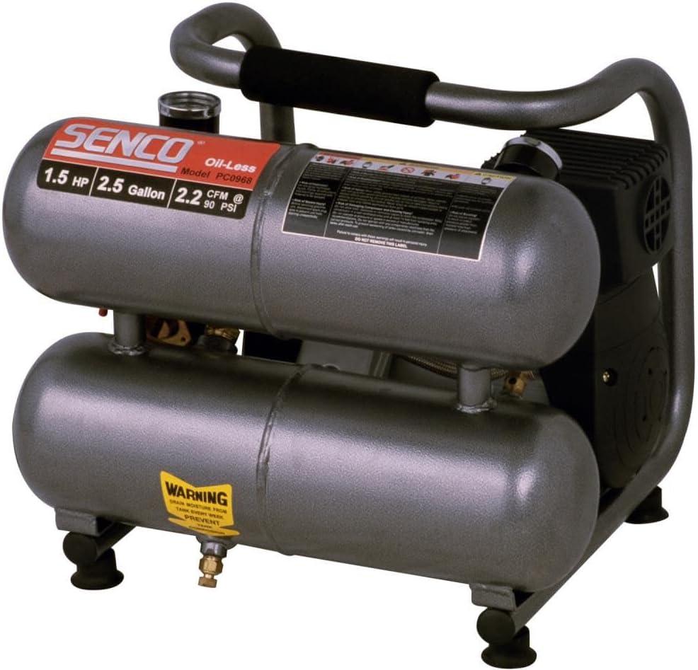 Senco PC0968 Twin Tank Air Compressor, Portable, 1.5 Horsepower 2.5 Gallon