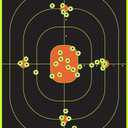 Splatterburst Targets - 12 x 18 inch Bullseye Splatter Target - Easily See Your Shots Burst Bright Fluorescent Yellow Upon Impact - Made in USA (50 pack)