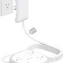 Outlet Cover Extension Cord Flat 6ft, NUTICT Flat Plug Power Strip with 8 Outlets & 3 USB-C & 1 USB-A Port, 13A/1625W, 1440J Surge Protector, Indoor 3 Prong Flat Wall Plug for Tight Spaces, White