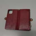 XcaseBar compatible with iPhone 13 6.1" Wallet case with Zipper Credit Card HolderRFID Blocking,Flip Folio Book PU Leather Phone case Shockproof Cover Men Women for Apple 13 case Wine Red