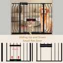 Extra Wide Dog Gates for Doorways 52.76"-62.2" Extra Wide Dog Gate with Door,Baby Gate with Pet Door Pressure Mounted Pet Gate (52.76"-62.20"/134-158cm)