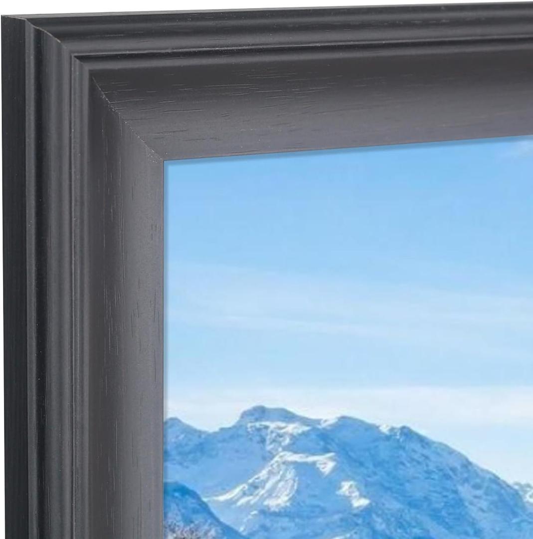17x24 Picture Frame Solid Wood Poster Frame for Wall Display - Versatile 17x24 Photo Frame, Perfect For Family Photos and Artwork - Elegant Black Design (X23B1724)
