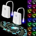 HOTUT Toilet Night Lights, 2PCS Motion Sensor with Star Projector, USB Rechargeable 16 Colors Changing LED Bowl Lights, Bathroom Accessories Decor, Funny Gift for Men, Women, Kids