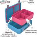 Mr. Beast Feastables Adjustable Bento Lunchbox- BPA Free, Snap Tight Lid, Removable Tray, Microwave & Freezer Safe, 9.25"x7"x2.75", Easy Clean, Kids Lunchbox with Adjustable Compartments