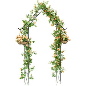 Garden Arch Arbor Trellis for Climbing Plants 8.5Ft Metal Arch Trellis