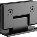 Bathlink Matte Black 90 Degree Glass Shower Door Hinges, Heavy Duty Stainless Steel, 1/4" to 1/2" Thick Glass, 50-55 lbs Capacity, 90 Opening, Easy Installation