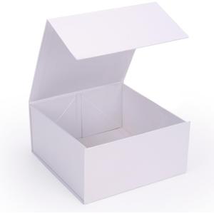 8x8x4 Inches Gift Box with Magnetic Closure Lid, White Magnetic Box for Wedding, Groomsmen Bridesmaid Proposal, Birthdays, Mother's Day, 1 Pack