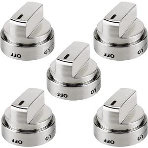 5PCSStainless Steel Stove Knob WB03X24818 Compatible for GE Stove Knobs Replacements/General Electric Stove Parts