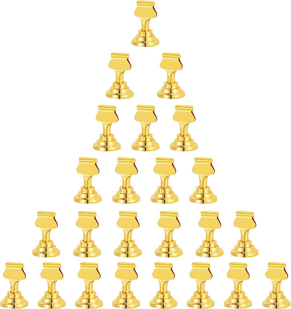 Urban Deco 24 Pieces Table Card Holder Place Card Holders 1.7 inches Gold Steel Card Holders for Photos, Food Signs, Memo Notes, Weddings, Restaurants, Birthday(Gold 24PK)