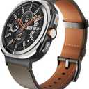 MioHHR Compatible with Samsung Galaxy Watch Ultra 47mm Bands for Men Women, Solid Metal Stainless Steel Strap Replacement Bands for Galaxy Watch 7 Ultra 47mm (2024), Coffee