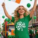 GONOSEED 6Size Shirt+Earrings St Patricks Day Shirt Women St Patricks Day Outfits for Women Shamrock Earrings Accessories (Small)