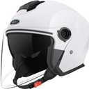 SanQing Open Face Motorcycle Helmets, Adult 3/4 Half Helmet-DOT (White, M)