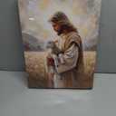 2 x OTOSTAR Jesus and Lamb Christian Wall Art Canvas Prints - Jesus Saves the Lost Lamb Christian Canvas Wall Art for Prayer Room Baptism Serenity Prayer Church Decor - 12 x 16 Inch