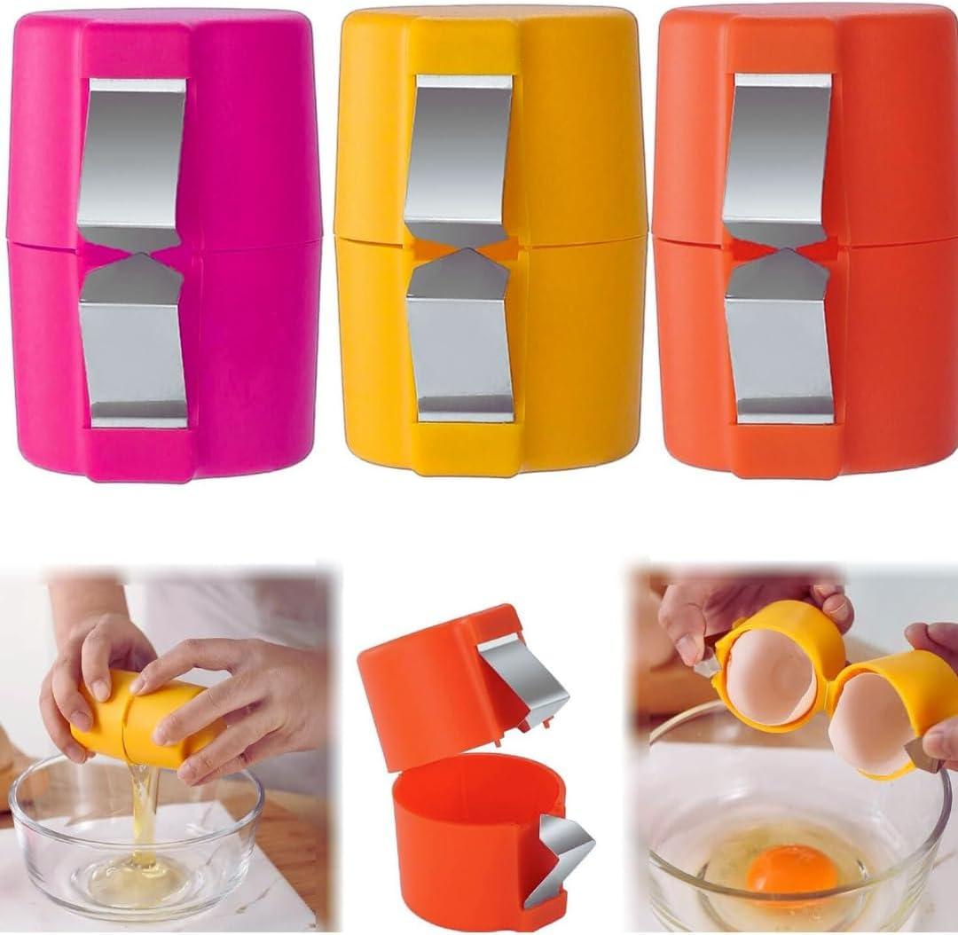 3 PACK Egg Shell Opener, Egg Cracker Tool for Raw Eggs, Egg separators for Raw Egg & yolk & Hard Boild Egg, New 2025 Egg Opener Tool,Egg Peeler Tool, Kitchen & Gadgets for Cooking (3pc)