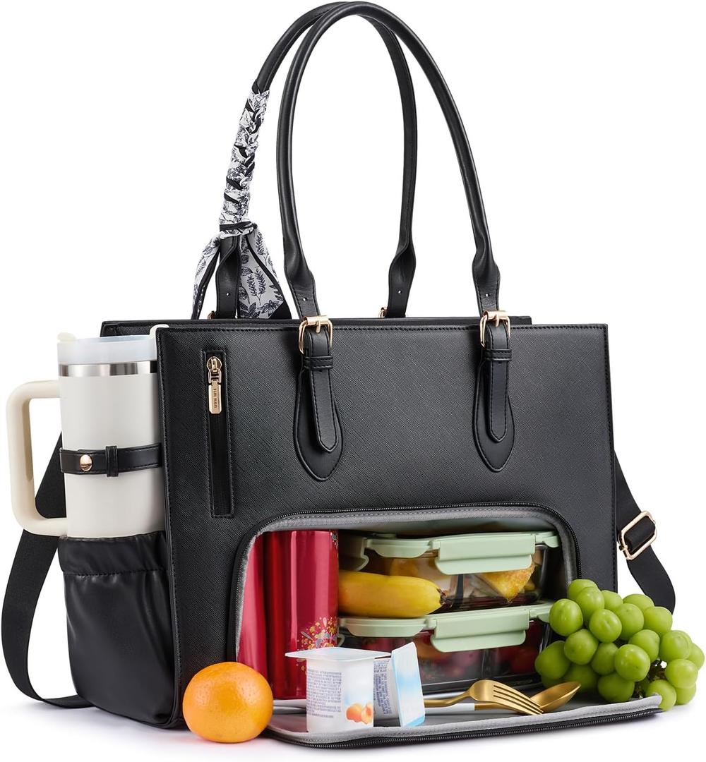LOVEVOOK Work Tote Bag for Women with Lunch Compartment fits 17.3" Laptop