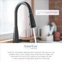 Moen 87627EIBL Haelyn Matte Black Single-Handle Pull-Down Kitchen Faucet with LED Light Colorcue Temperature Indicator and Soap Dispenser