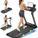 YPOO 13% Incline Walking Pad Handle 6.2MPH RGB Light Foldable | Home & office, 13% incline with RGB light, 6.2MPH speed, handle bar, 300LBS, Portable Folding Walking Treadmills & App