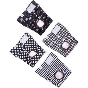 CuteBone Washable Female Dog Diapers 4 Pack Reusable Doggie Heat Diapers for Period FMG01XL