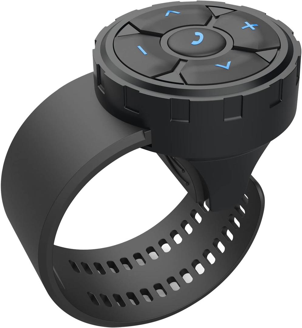 Bluetooth Media Button Steering Wheel Wireless Remote Control for Car Bike Motorbike Boat IPX6 Waterproof Compatible for iPhone Samsung Galaxy Any Android Device