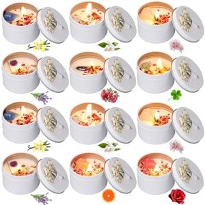 Threlaco 12 Pcs Bridesmaid Gift Scented Candles Bridesmaid Proposal Candle Soy Wax Flower Candles Sets for Women Gift Maid of Honor Wedding Bridal Shower Favors for Guests(Elegant Color)