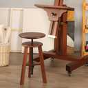 VISWIN Adjustable Drafting Stool, Beech Wood, Artist Stool Chair, Supports Up to 176 Lbs, for Artists, Studio, Home Use, Office, Kitchen, Walnut