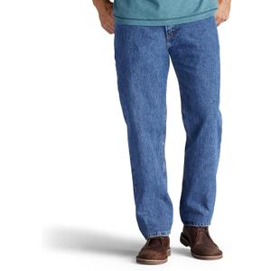 Lee Mens Relaxed Fit Straight Leg Jean (36W x 32L, Medium Stone)