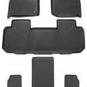 Powerty Floor Mats for 2018-2024 2025 Chevy Chevrolet Traverse 7 Seater Accessories All Weather Floor Liner 3D TPE Floor Mat Heavy-Duty Floor Liners((Only for with 2nd Row Bucket Seat)