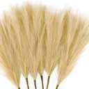 6 PCS Faux Pampas Grass Arrangement - 18"/45cm Artificial Fluffy Pompous Grass Stems for Boho Chic Home and Wedding Decor (Khaki)