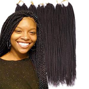 6Packs 14" 18" 24" Senegalese Twist Crochet Hair Braids Small Havana Mambo Twist Crochet Braiding Hair 2S Senegalese Twists Hairstyles For Black Women 30strands/pack 24 colors (18 inches, 33)