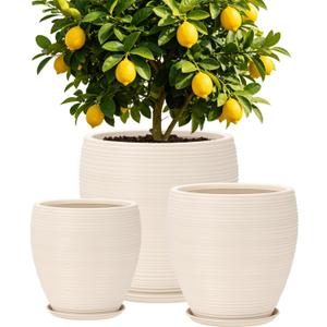16/13/10 Inch Extra Large Planters for Indoor Outdoor Plants with Drainage