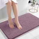 OLANLY Bathroom Rugs 24x16, Extra Soft Absorbent Chenille Bath Rugs, Rubber Backing Quick Dry, Machine Washable Bath Mats for Bathroom Floor, Tub and Shower, Home Decor Accessories, Deep Plum