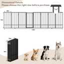 SNUOWU Full Metal Freestanding Dog Gate with Door, 36''Height Foldable Pet Dog Fence for Indoor & Outdoor, 8 Panels Extra Wide Free Standing TallDog Gates for Doorways,House,Stairs,Porch,Deck,Yard