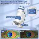 Pocket Microscope for Kids Portable Miniscope: 60-135X Mini Microscope with 5 Prepared Slides - Science Education and Nature Exploration Gifts for Boys Girls 6 7 8 9 10 11 12 (Navy Blue)