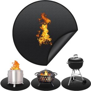 20 Inches Ash Barrier for Hot Fire Pit & BBQ Grill, Waterproof Heat Shield for Wood Decks & Grass, Portable Outdoor Camping Stove Pad, Easy to Clean Portable Stove BBQ Picnic Blanket