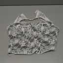 WDIRARA Women's Cut Out Lace Crop Bustier Corset Tank Top Sexy Going Out Party Club Tops (White & Black) Small