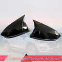 MUXEE 2PCS New Sports Rear Mirror Cover Caps for Hyundai Tucson 2022 2023 2024 2025 ABS Side Door Wing Mirror Cap Covers Exterior car Accessories -Bright Black Suitable for Models with Turn Signals