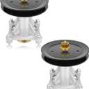 Lawn Mower Spindle with Pulley Fits for 532187292 532192870 532187281 21546238 21546299 197473 532195945 21546446 Compatible with Husqvarna YTH22V46 Ariens Poulan Jonsered Mandrel Assembly, 2 Pack